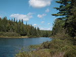top of the portage around the timber slide on the Petawawa River above Cedar Lake in Algonquin Park