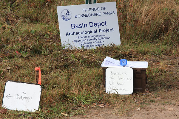 A photo from the public archaeology day at Basin Depot Algonquin Park  2009 October 03