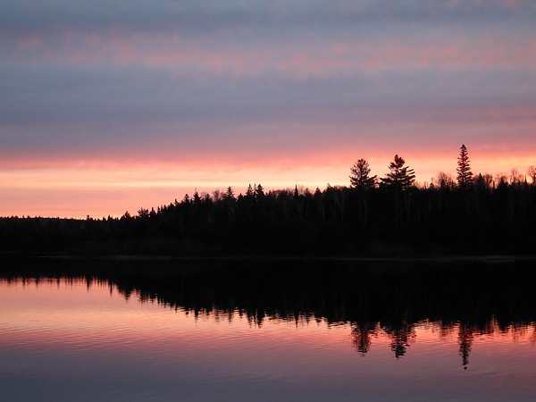 sunrise on Gilmour Lake in Algonquin Park