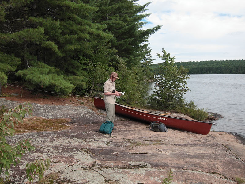 On the shore of Grand Lake in Algonquin Park