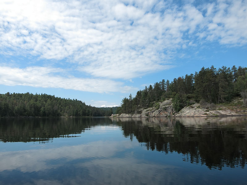 mouth of Carcajou Bay on Grand Lake in Algonquin Park