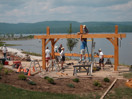 from a photo gallery showing the evolution of the deep river waterfront with particular emphasis on the reconstruction of centennial terrace in the summer of 2010