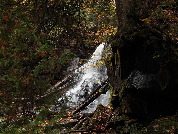 water falls on the Barron River near  High Falls lake in Algonquin Park
