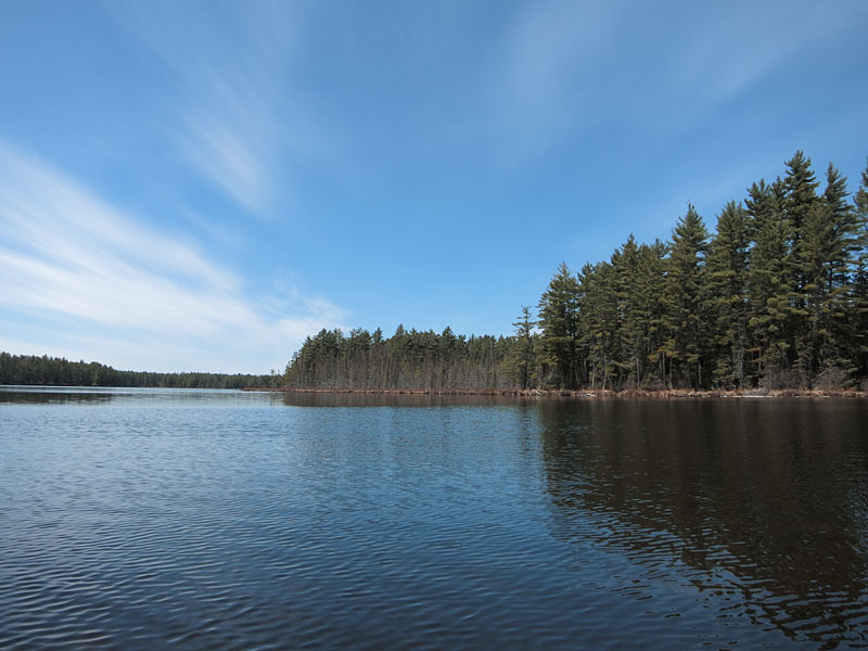 Early spring through Johnston Lake and Berm Lake  by canoe from Achray in eastern Algonquin Park