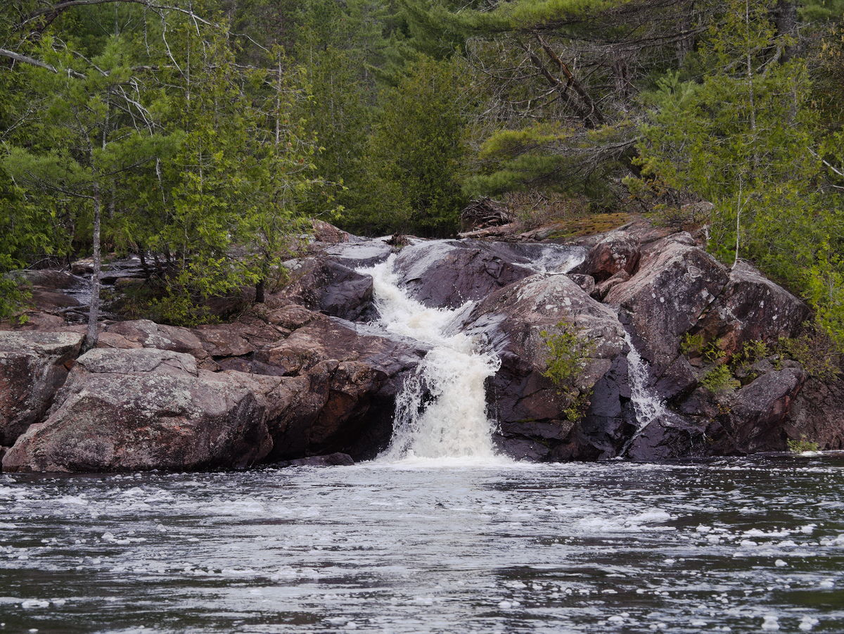 Carcajou Falls at the end of Carcajou Bay on Grand Lake in Algonquin Park