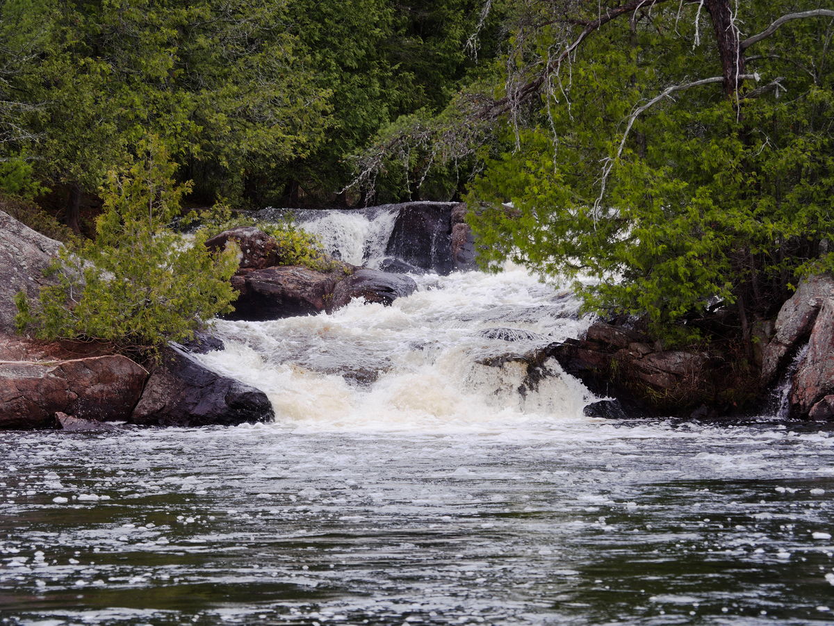 Carcajou Falls at the end of Carcajou Bay on Grand Lake in Algonquin Park