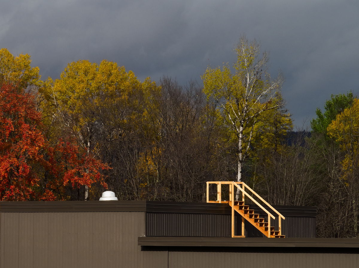 Stairs on the roof of Mackenzie Community School in Deep River