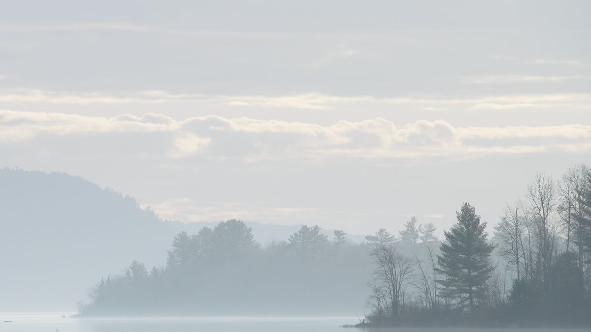 Morning light Deep River waterfront unseasonably mild November day  20201110