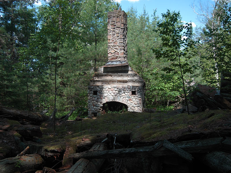 ruins of KishKaduk Lodge on Cedar Lake in Algonquin Park