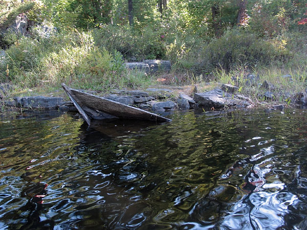 Remains of Cockburn pointer boat on St Andrews Lake in Algonquin Park
