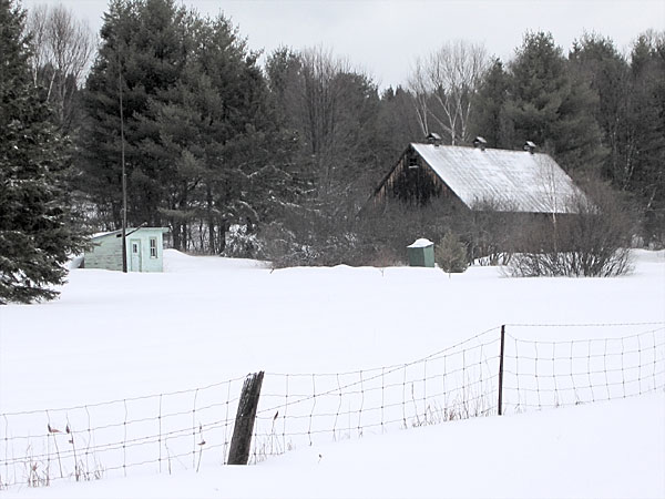 barn in winter