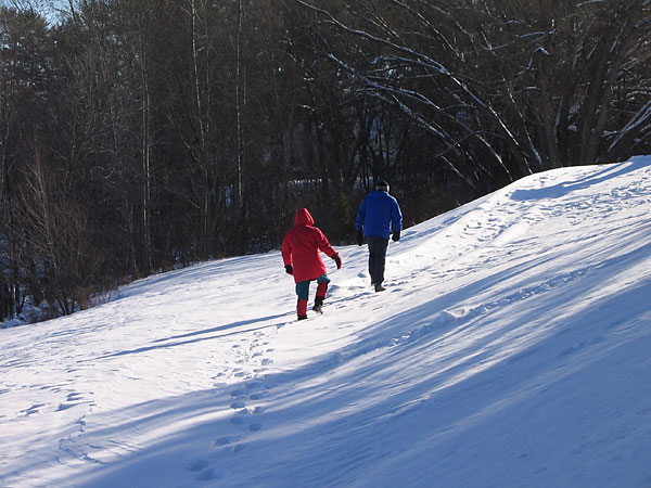 walkers in snow