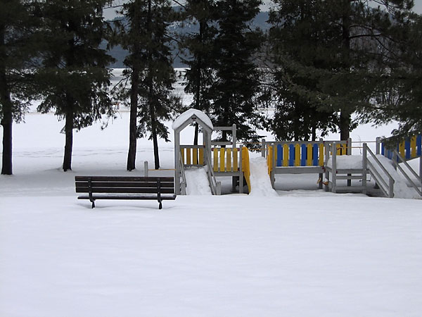 Playground on Deep River Campus in winter