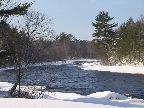 Petawawa River upstream of Lovers Rapids in winter