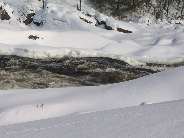Lovers Rapids on Petawawa River in winter