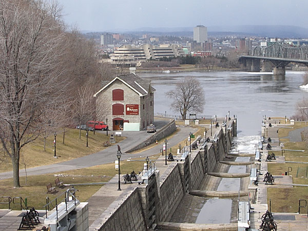 locks on the Rideau Canal at the Ottawa River