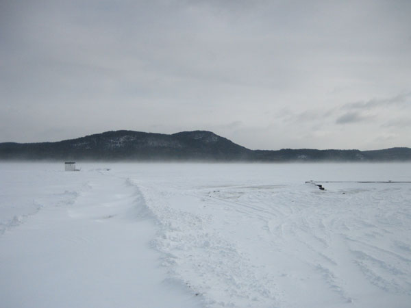 blowing snow Ottawa River at Deep River