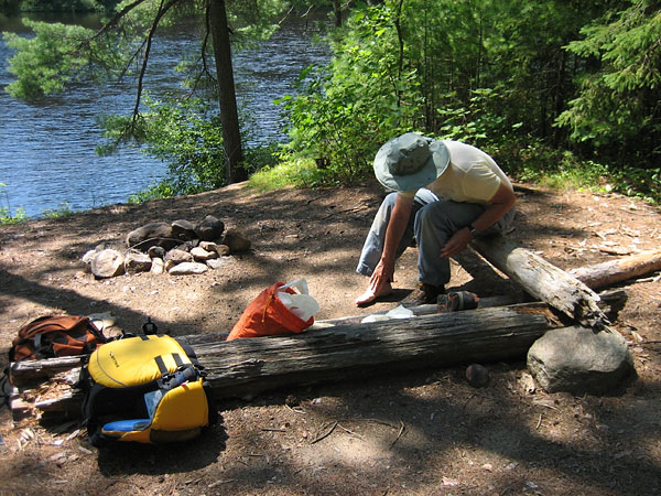 Campsite along Five Mile Rapids on the Petawawa River in Algonquin Park