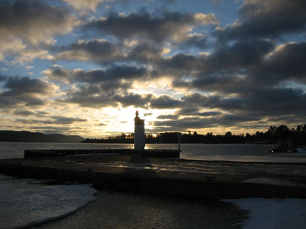 sunrise over the Ottawa River at the Deep River Pier