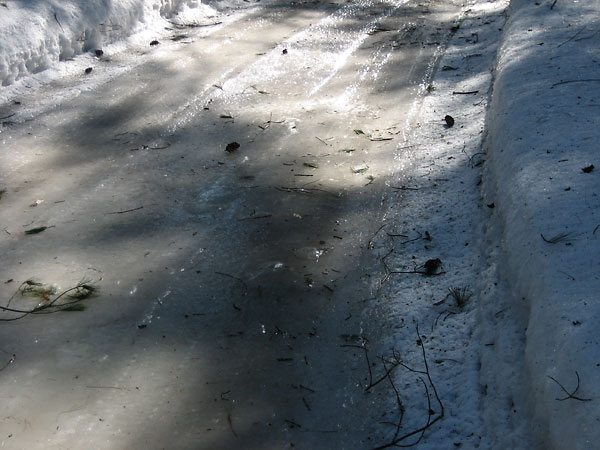 Ice covered driveway