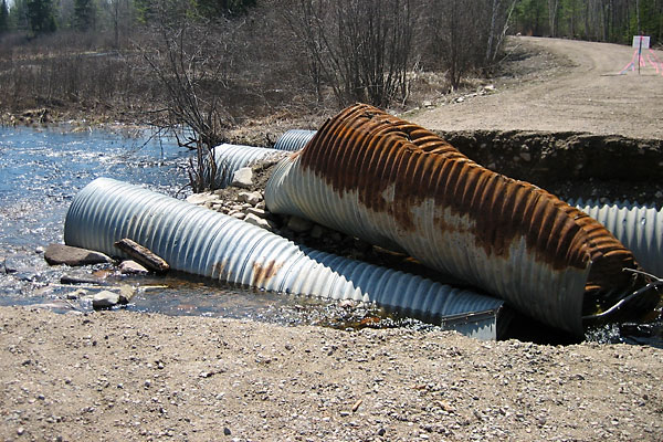 Washout of the Bronson Road at the Chalk River