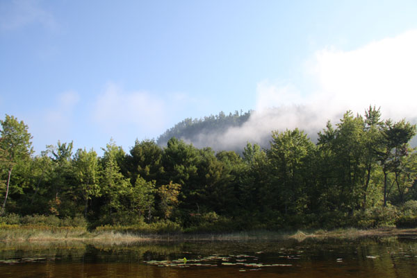 Rising Mist from the cliff at Presquisle on the Quebec shore of the Ottawa River near Point Alexander