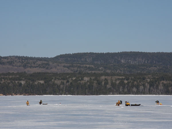 ice fishing on the Ottawa River just off the Deep River pier