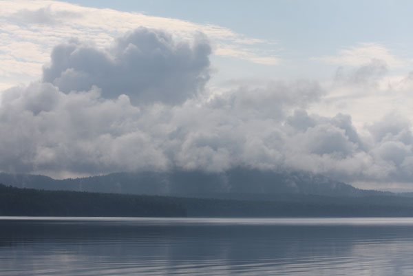 clouds over Mount Martin on the Ottawa River across from Deep River