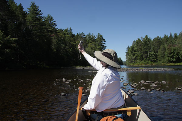 Self portrait at the bottom of Five Mile Rapids on the Petawawa River in eastern Algonquin Park