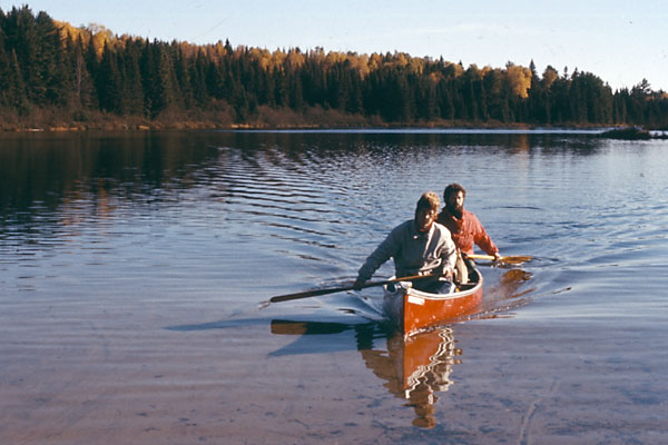 two canoeists in Algonquin Park