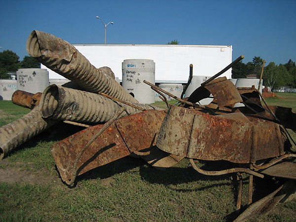 old and new sewer components at Hill Park in Deep River