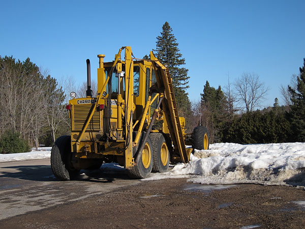 grader at headquarters in the Petawawa Research Forest