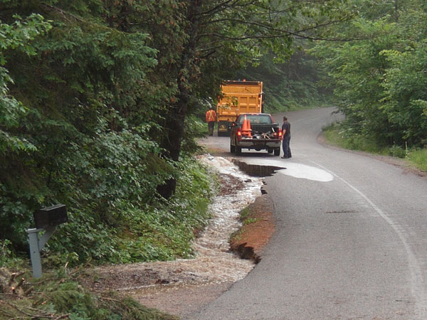 washout on Burkes Road Point Alexander