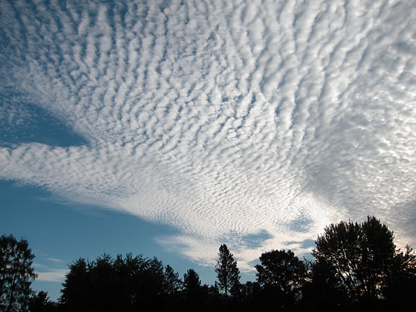 mackerel sky over Hill Park in Deep River