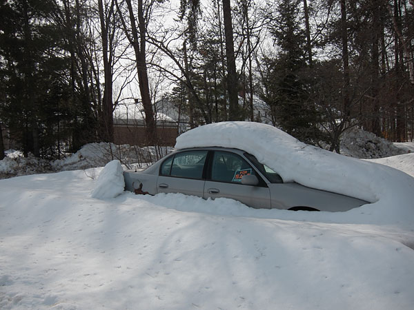 car for sale buried in snow