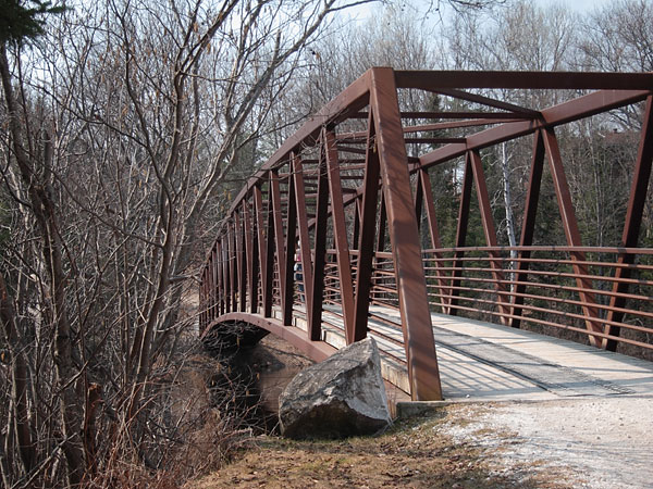 bridge over York River in Centennial Park in Bancroft