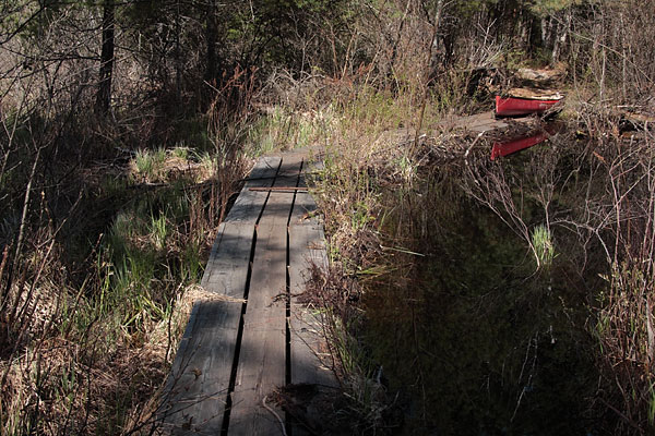 portage between Opalescent Lake and Ooze Lake in Algonquin Park