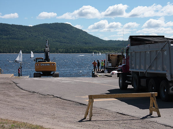 maintenance work on the Deep River Pier on the Ottawa River