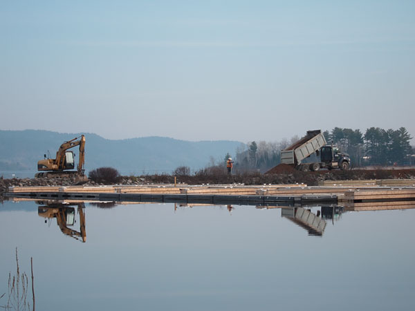 boardwalk along the Deep River waterfront