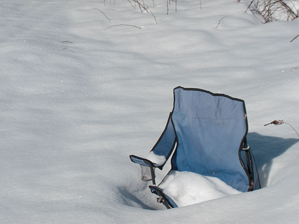 chair along the HSA Ski Trail in the Petawawa Research Forest