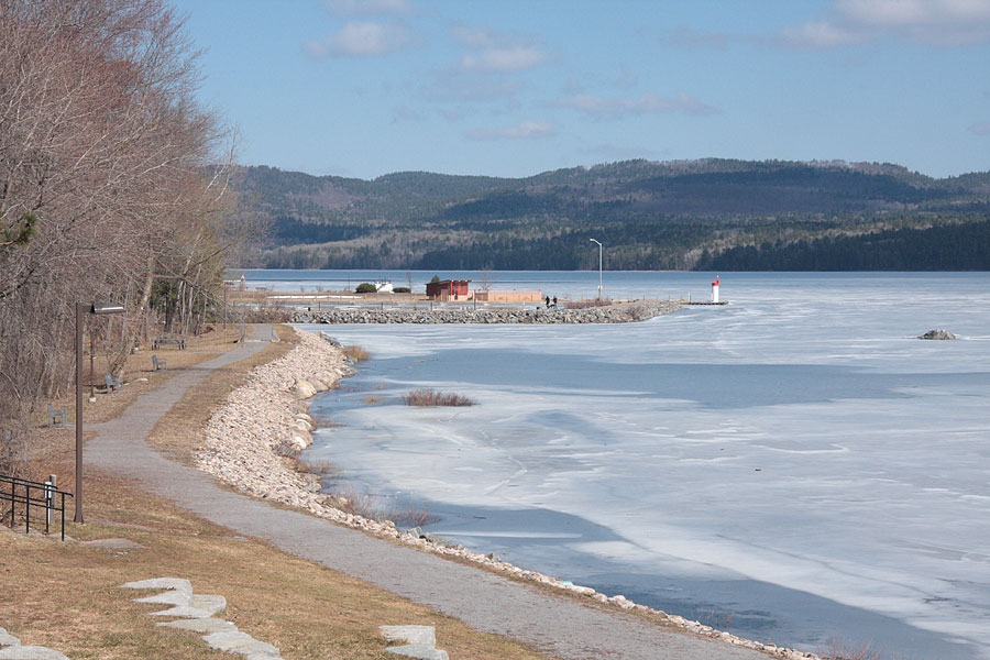 Late ice along the Deep River waterfront