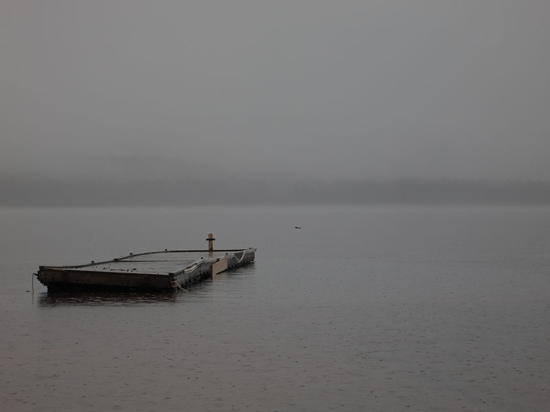 high water and rain at the Deep River Pier