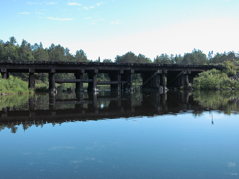 railway trestle at bottom of Little Cauchon Lake in Algonquin Park