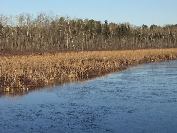 freeze up at Chalk River at Corry Lake Bridge