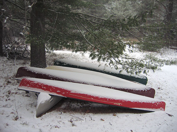 Canoes in Snow