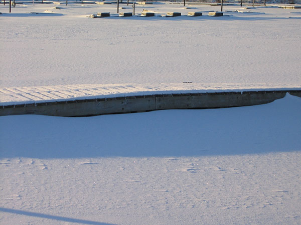 Deep River Marina in winter