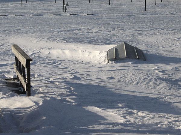 iced in boat at the Deep River Marina