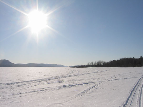 looking downriver from Burkes Beach at Point Alexander on the Ottawa River