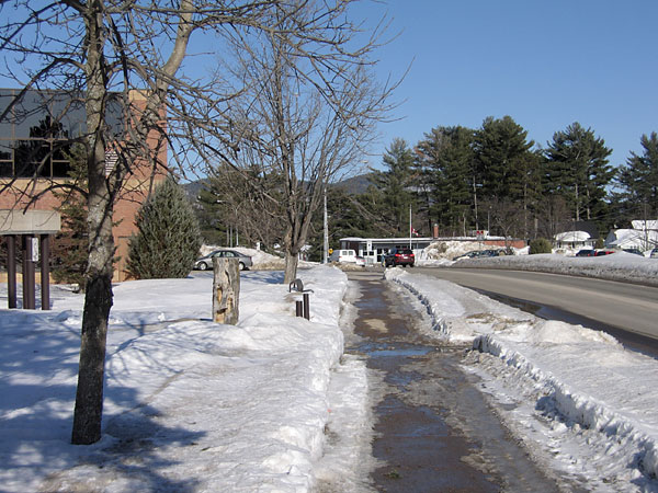 Looking down Deep River Road towards the post office