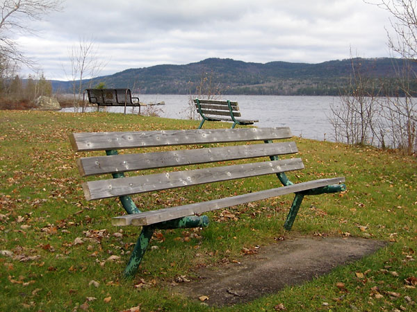 park benches at the Deep River pump house